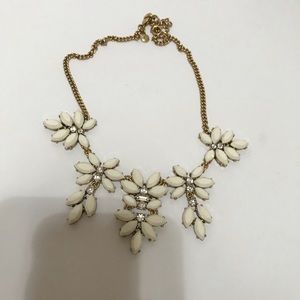 J. Crew Off-White Floral Statement Necklace